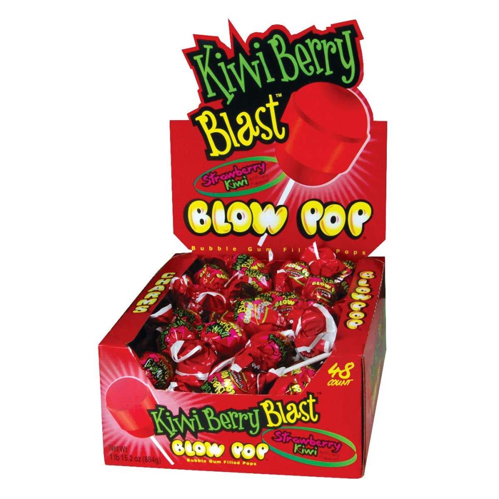 imageCharms Blow Pops Kiwi Berry Blast Flavor 48Count Bag
