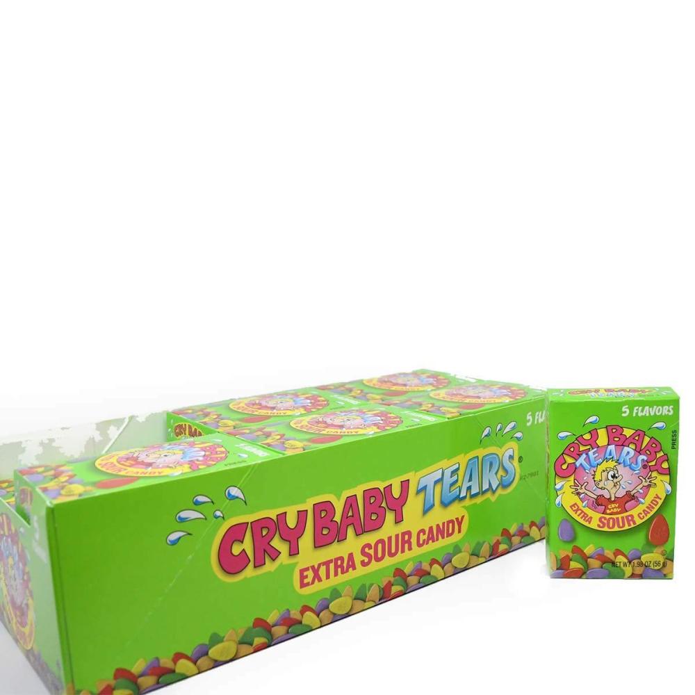 imageCry Baby Tears Extra Sour Candy Five Flavors 198Ounce Boxes Pack of 24