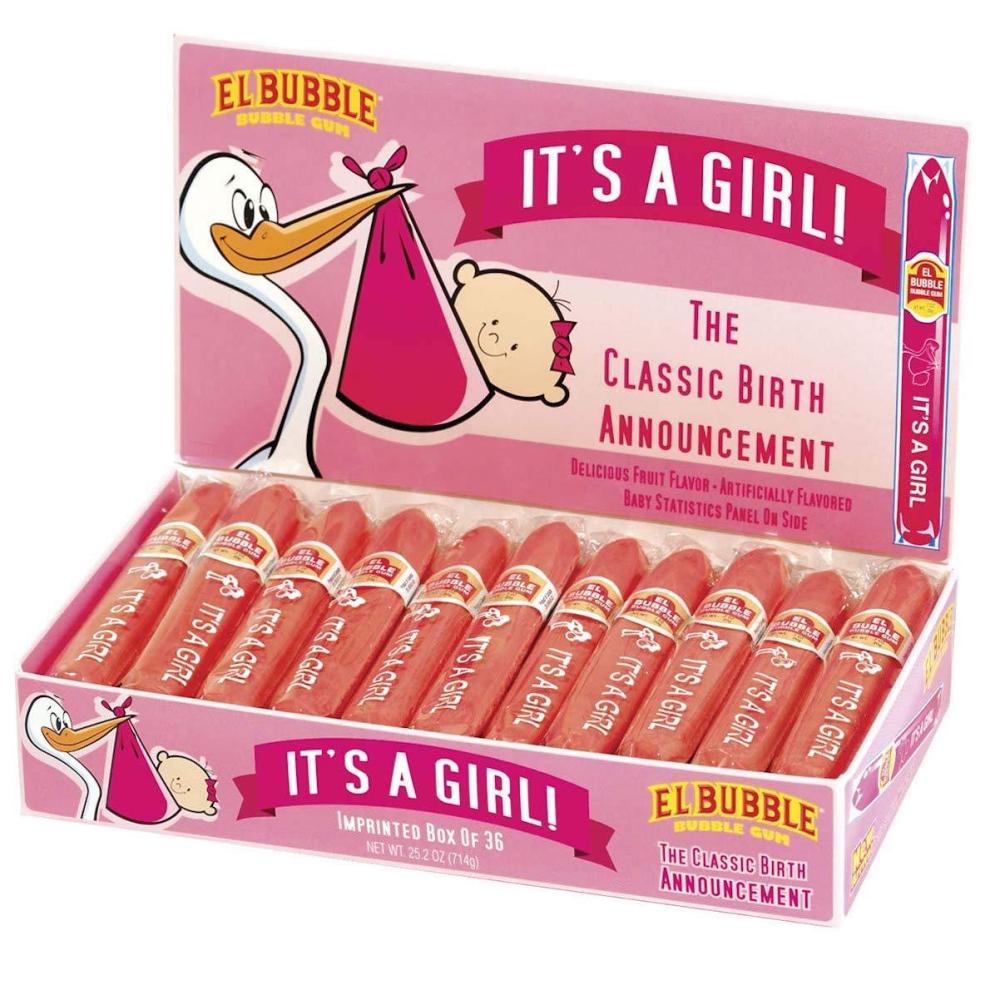 imageDubble Bubble Its A Girl Bubble Gum Cigars Pack of 36