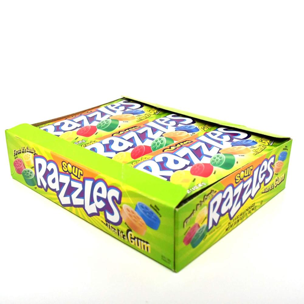 imageRazzles Tropical Flavor CandyGum 14 Ounce Pack of 24Sour