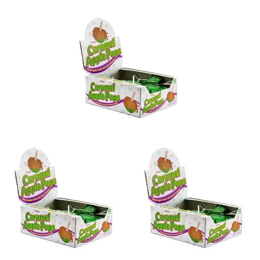 imageTootsie Roll Caramel Pops Package APPLE850 grams 48 Count48 Count Pack of 3