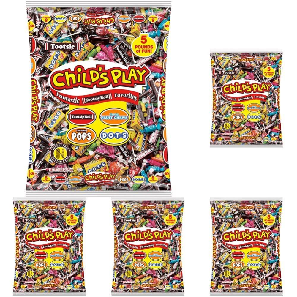 imageTootsie Roll Childs Play Candy Favorites with Bonus Mobile Game 5 Pounds of Individually Wrapped Party Candy  Funtastic Candy Variety Mix Bag  Peanut Free Gluten Free 5 Pounds5 Pound Pack of 5