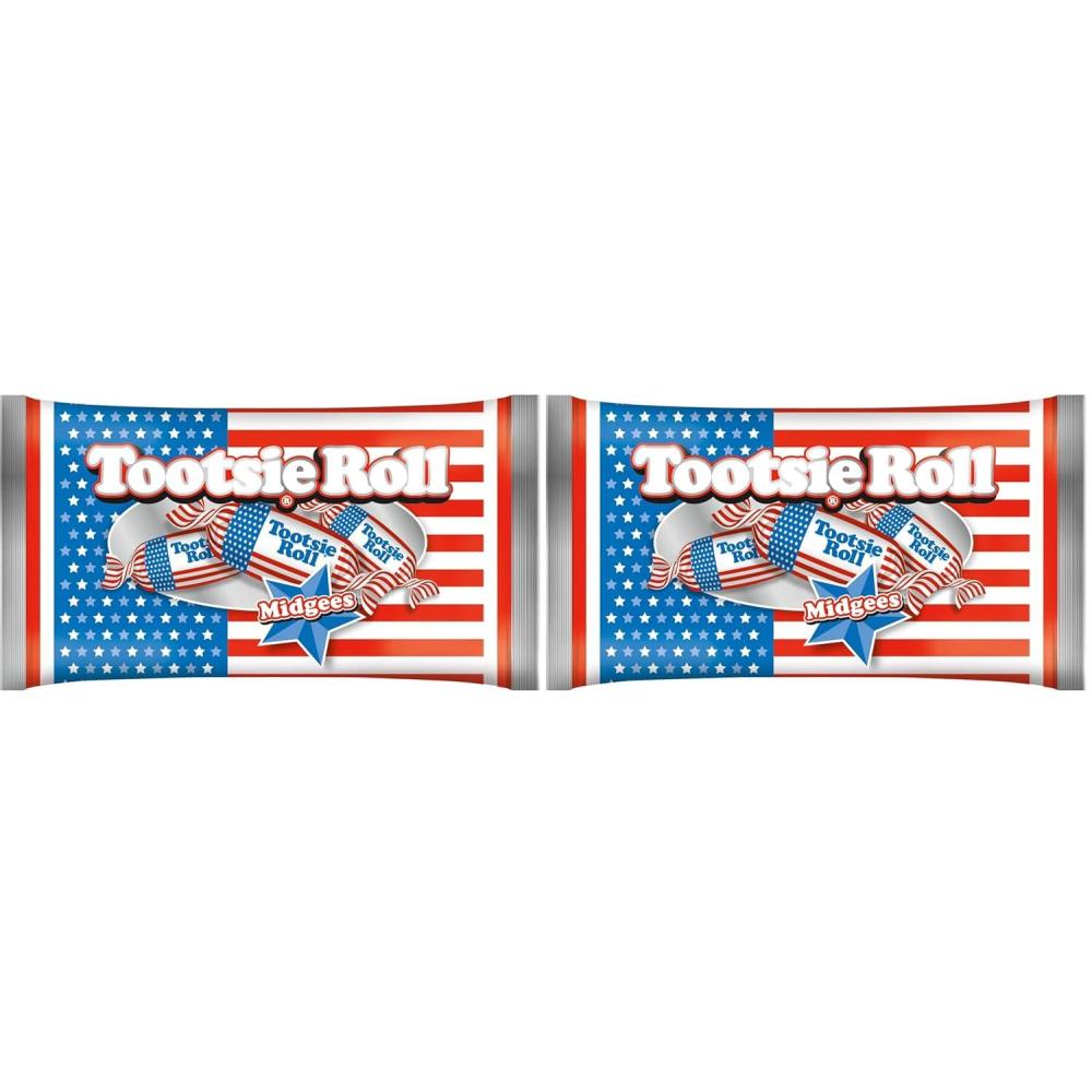 imageTootsie Roll Midgees Flag Red White and Blue Packaging 11 oz Bag11 Ounce Pack of 2