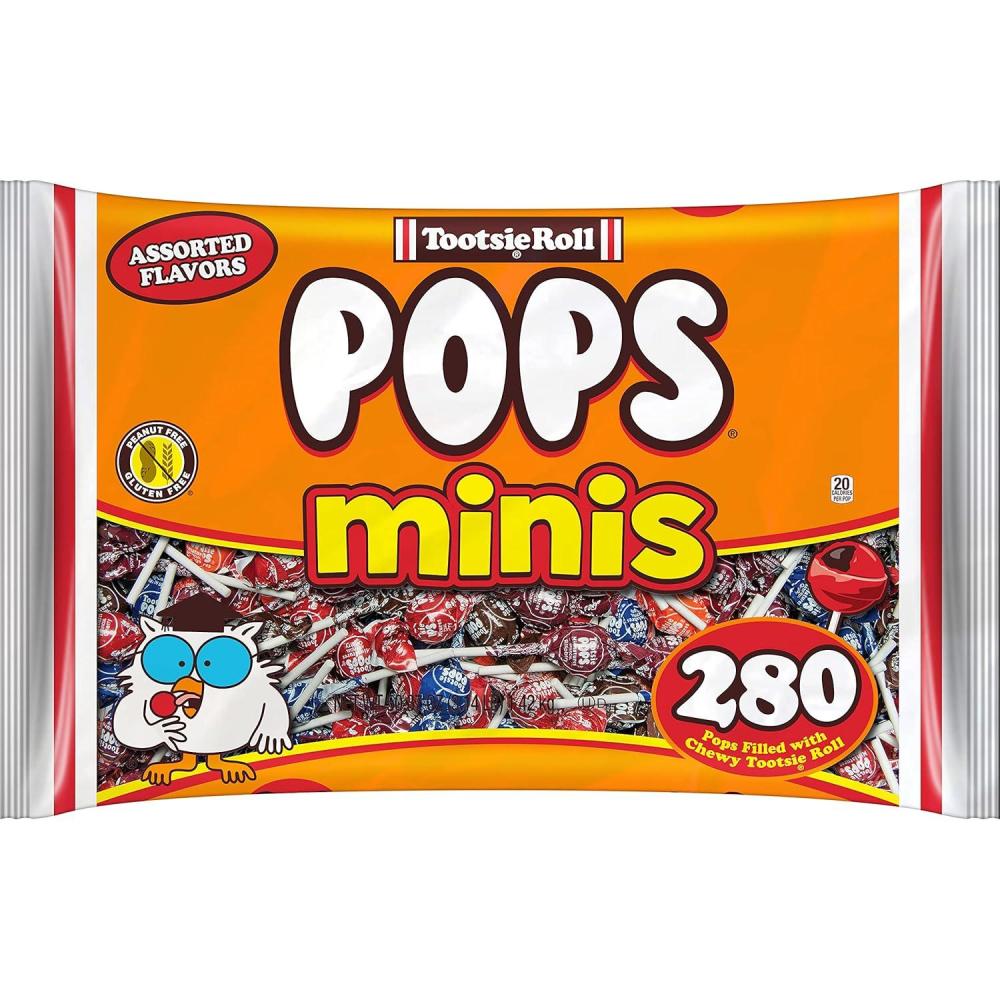 imageTootsie Roll Pops Original Fruity Lollipop with Chocolatey Center  Individually Wrapped Lollipop Candy  Peanut Free Gluten Free  280 Count 5037 oz Pack of 1280 Count Pack of 1