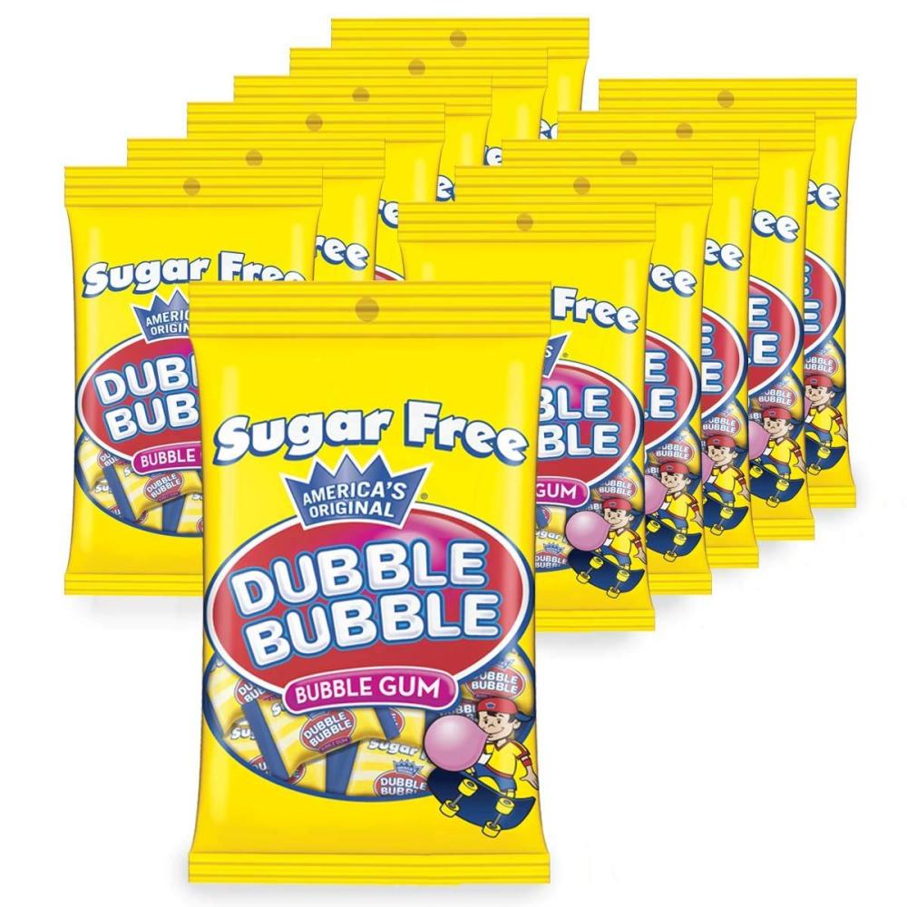 imageTootsie Roll Sugar Free Dubble Bubble  Individually Wrapped Bubble Gum  Peanut Free Gluten Free Chewing Gum  35 oz Bag Pack of 12