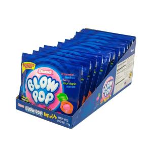 Charms Blow Pop Mini Lollipops – Individually Wrapped Dual Candy and Gum Suckers – Peanut Free, Gluten Free – Bulk Treat for Kids and Adults – 3.5 Ounce Bag (Pack of 12)