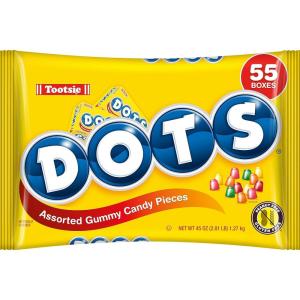 DOTS Individually Wrapped Candy – Original Gummy Candy Flavors – Cherry, Lime, Orange, Lemon & Strawberry – Gluten Free, Kosher & Peanut Free Gumdrops – Bulk 24ct, 2.2oz Dots Candy Boxes(Mixed-Fruit)