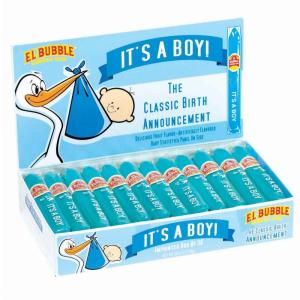 Dubble Bubble It’s a Boy! Blue Bubble Gum Cigars – Individually Wrapped Candy for Gender Reveal – Baby Shower Decorations, Party Favors – Peanut Free, Gluten Free (Pack of 36)(It’s a Boy!)