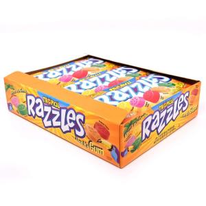 Razzles Tropical Flavor Candy/Gum, 1.4 Ounce (Pack of 24)(Tropical)