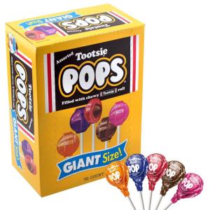 Tootsie Pops Giant Candy – Original Fruity Lollipop with Chocolatey Center – Over 3.5 Pound Bag of Assorted Pops – Five Classic Flavors – Peanut Free, Gluten Free, 72 Count