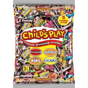 Tootsie Roll Child’s Play Candy Favorites with Bonus Mobile Game, 5 Pounds of Individually Wrapped Party Candy – Funtastic Candy Variety Mix Bag – Peanut Free, Gluten Free (5 Pounds)(80 Ounce (Pack of 1))