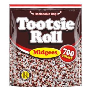 Tootsie Roll Midgees – Chewy Chocolate Gluten-Free Candy – Resealable Bag of Individually Wrapped Candies for Kids, Parties, Classroom – 700 Count (Pack of 1) (Packaging May Vary)(original)