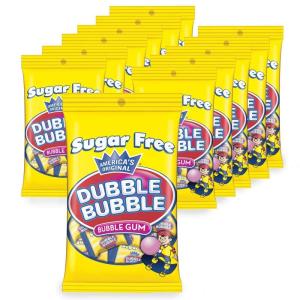 Tootsie Roll Sugar Free Dubble Bubble – Individually Wrapped Bubble Gum – Peanut Free, Gluten Free Chewing Gum – 3.5 oz. Bag (Pack of 12)